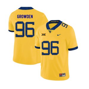 Men's West Virginia Mountaineers NCAA #96 Josh Growden Yellow Authentic Nike 2019 Stitched College Football Jersey ET15S60RD